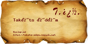 Takáts Ádám névjegykártya